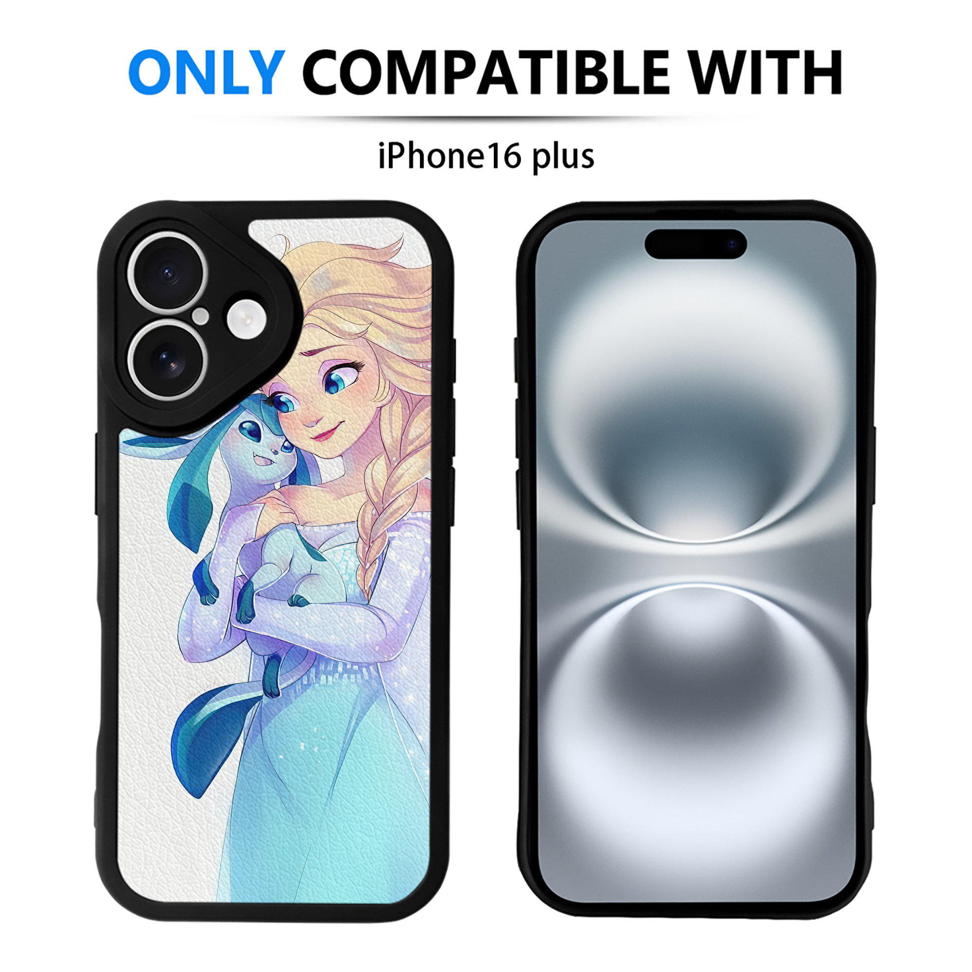 （画像用） アナと雪の女王 アンナ エルサ Frozen Anna Elsa 【iPhone 16シリーズ対応】シリコンスマホケース（レザー調） 材質：シリコン